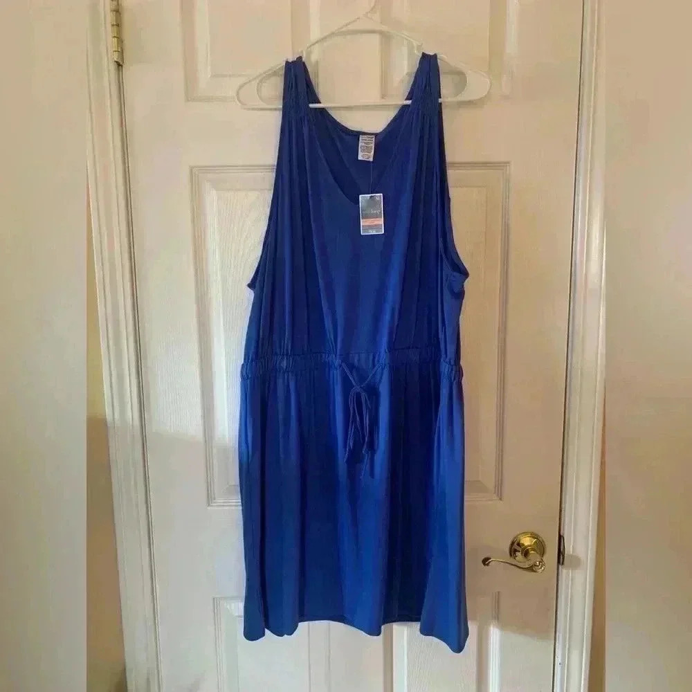 Woman’s Blue West Loop Drawstring Dress - Picture 1 of 5